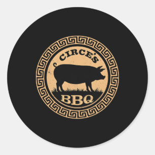 Funny Greek Mythology Circe's Bbq Odyssey 1 Classic Round Sticker