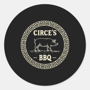 Funny Greek Mythology Circe's Bbq Odyssey  Classic Round Sticker