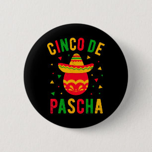Funny Greek Orthodox Easter Egg Kalo Pascha Cinco  6 Cm Round Badge