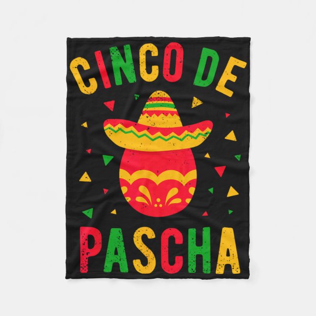 Funny Greek Orthodox Easter Egg Kalo Pascha Cinco  Fleece Blanket (Front)