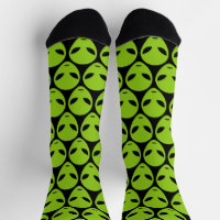 Funny green alien head pattern gift socks