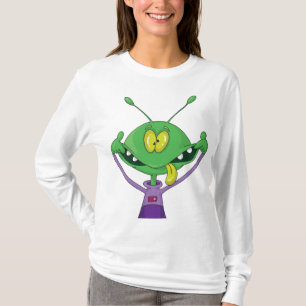 Funny Green Alien Making Silly Face T-Shirt
