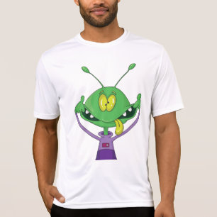 Funny Green Alien Making Silly Face T-Shirt