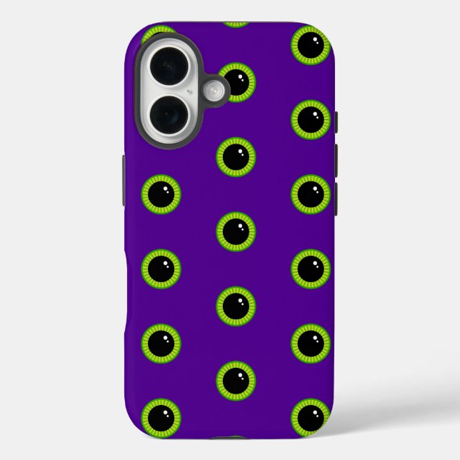 Funny Green and Purple Monster Eyes Case-Mate iPhone Case (Back)