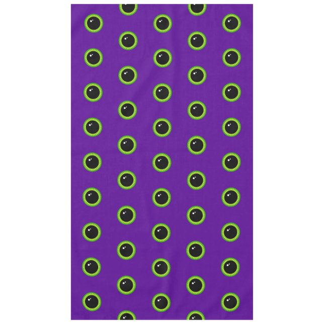 Funny Green and Purple Monster Eyes Tablecloth (Front)
