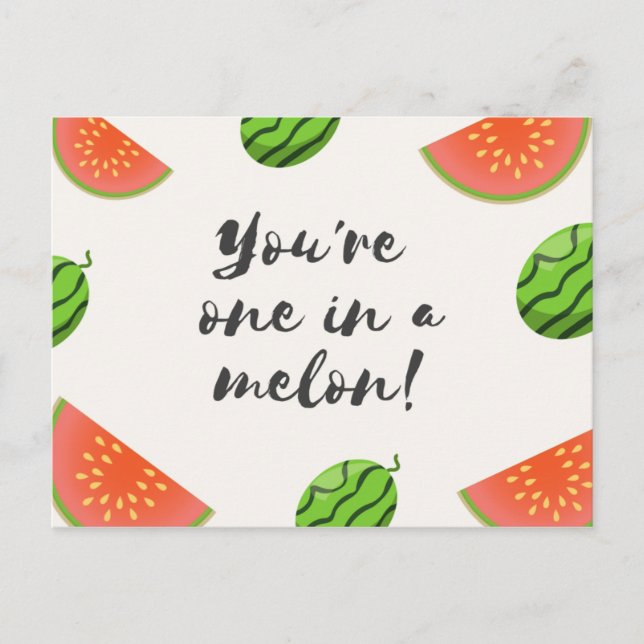 Funny Green and Red Watermelon Postcard (Front)