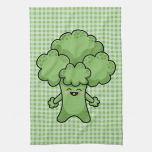 Funny Green Broccoli Kitchen Towel