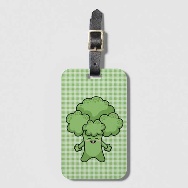 Funny Green Broccoli Luggage Tag (Front Vertical)