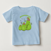 Funny green carnivorous pitcher plants cartoon