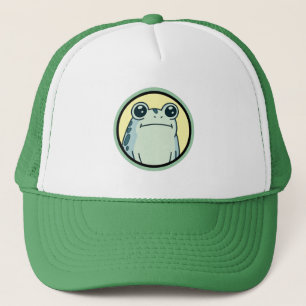 Funny Green Deadpan Frog Toad  Trucker Hat