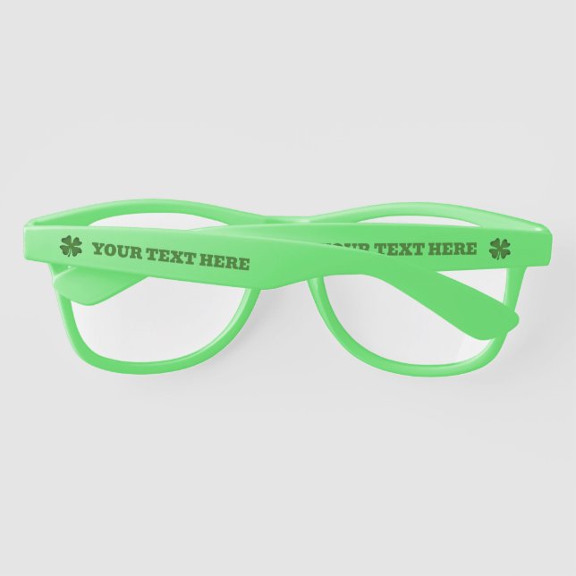 Funny green glasses for St. Patrick's Day party (Back)