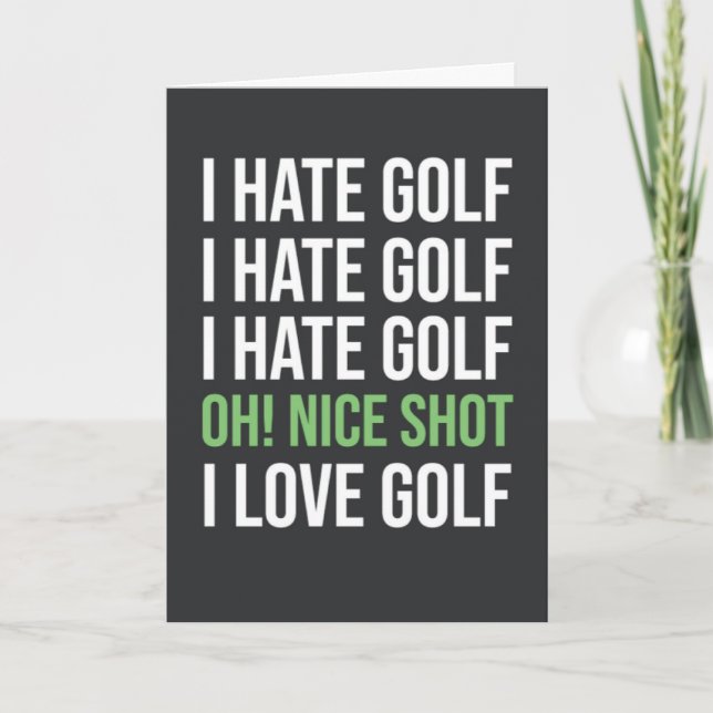 Funny Green Golf Card For Golfer Humour (Front)