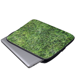 Funny green grass real photo texture pattern fun laptop sleeve