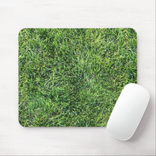 Funny green grass real photo texture pattern fun mouse pad
