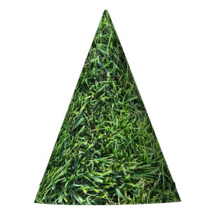 Funny green grass real photo texture pattern fun party hat