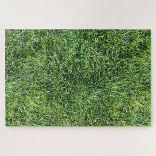 Funny green grass texture pattern real photo fun jigsaw puzzle