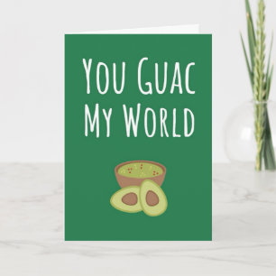 Funny Green Guacamole Cards Avocado Cute Pun Fruit