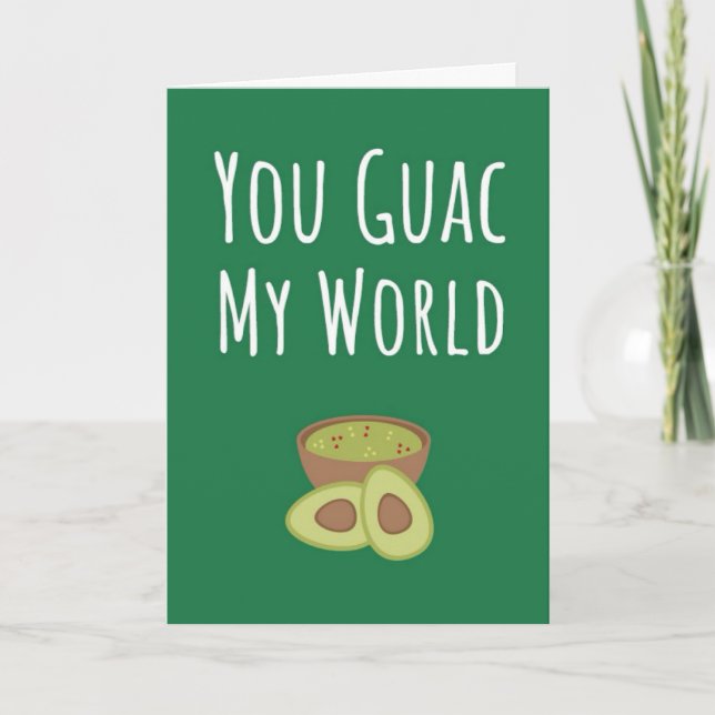 Funny Green Guacamole Cards Avocado Cute Pun Fruit (Front)