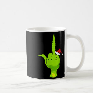 Funny Green Hand Middle Finger Xmas Santa Coffee Mug