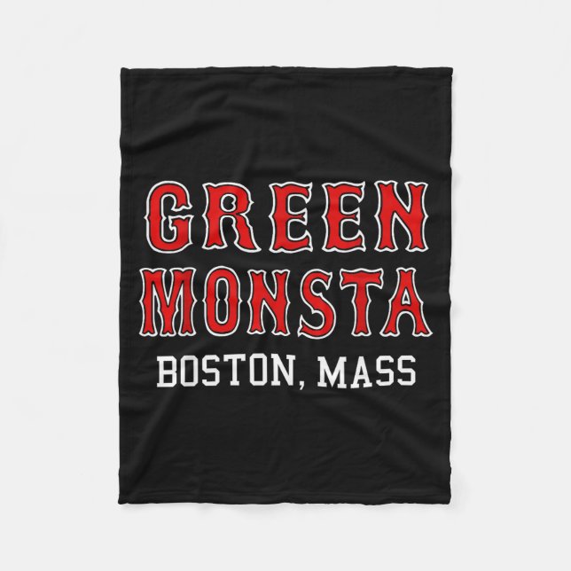 Funny Green Monstah Boston M New England  Fleece Blanket (Front)