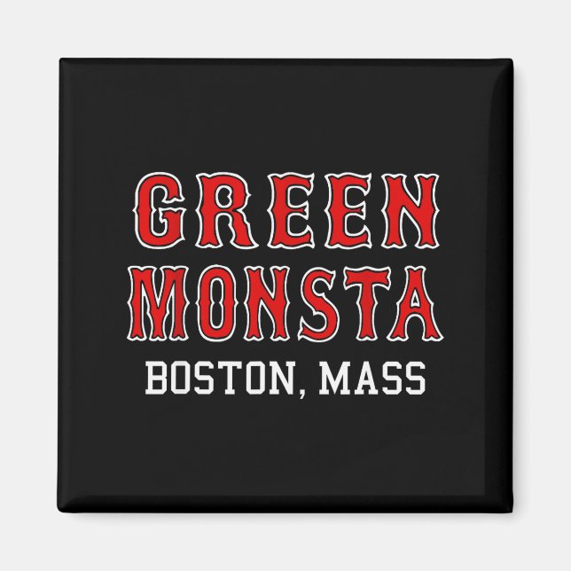 Funny Green Monstah Boston M New England  Magnet (Front)