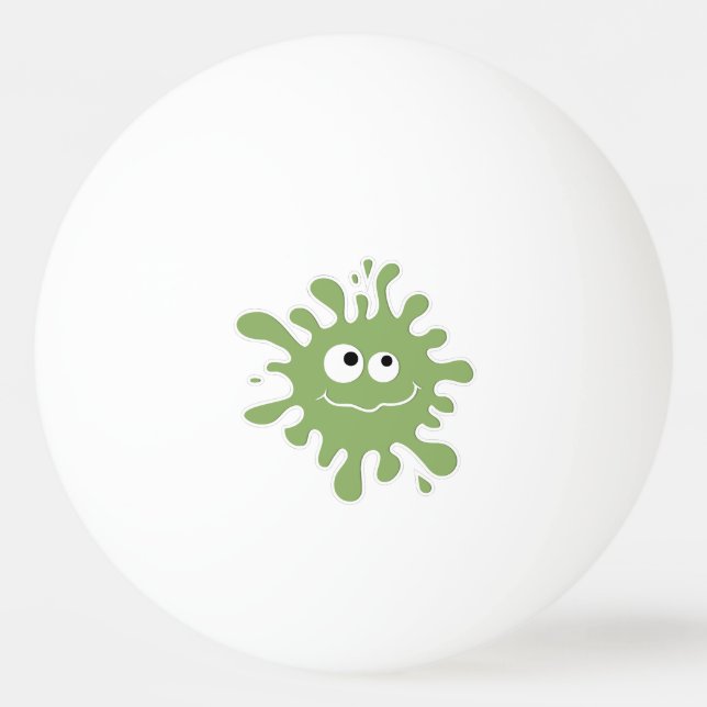 Funny Green Monster Colour Blob Face  Ping Pong Ball (Front)