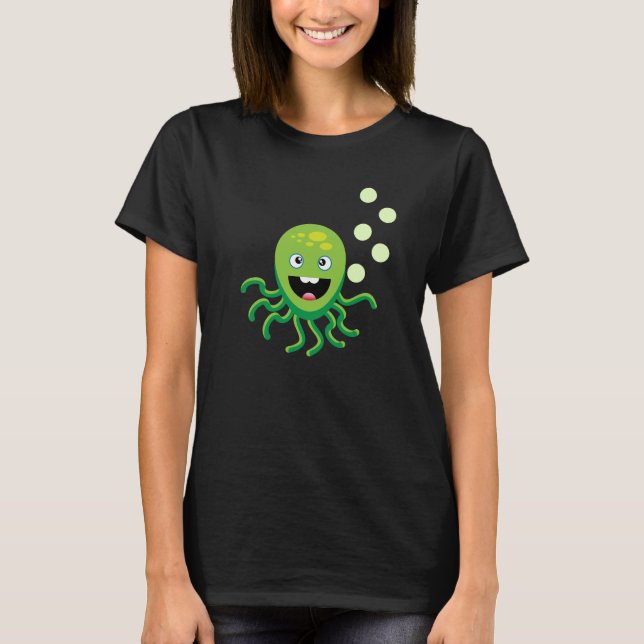 Funny green octopi T-Shirt (Front)