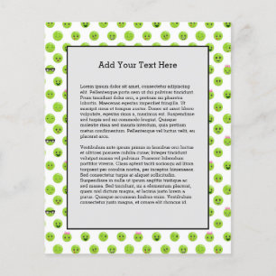 Funny Green Peas Emoticon Face Healthy Vegetables Flyer