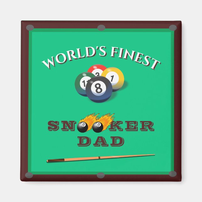 Funny Green Pool Table Snooker Dad Father's Day Magnet (Front)