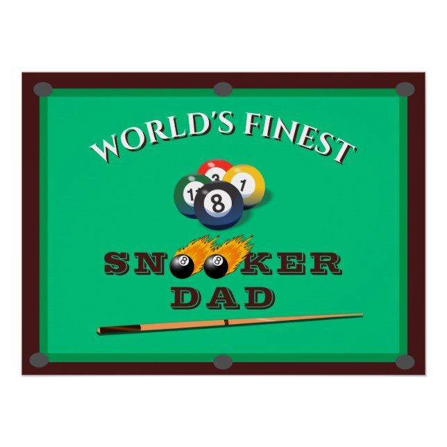Funny Green Pool Table Snooker Dad Father's Day Poster (Front)