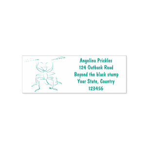Funny green praying mantis cartoon illustration self-inking stamp