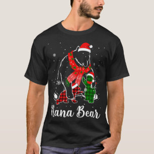 Funny Green Red Plaid Nana Bear Matching Pajama Fa T-Shirt