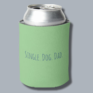 Funny Green Simple Single Dog Dad Beverage Cooler