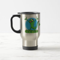Funny green smiling animated iguana lizard