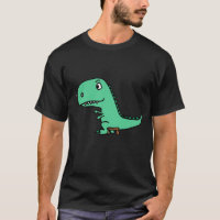Funny Green T-rex Dinosaur Cartoon