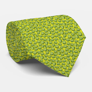 Funny Green Tiny Pickle Slices Pattern Novelty Tie