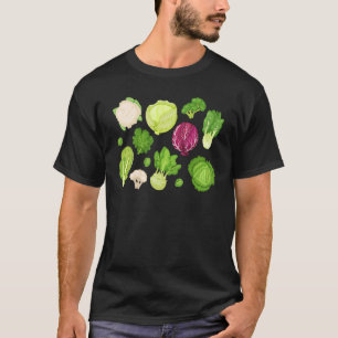 Funny Green Vegetables Cute Healthy Salad Food Lov T-Shirt