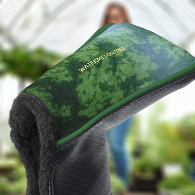 Funny Green Watermelon Lover Abstract Pattern  Golf Head Cover (🍉Love watermelon and golf? Boom! Add your name! 🍉)