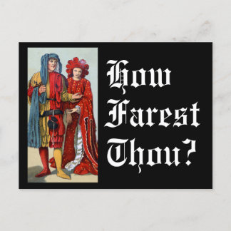 Funny Greeting How Farest Thou Mediaeval Costumes Postcard