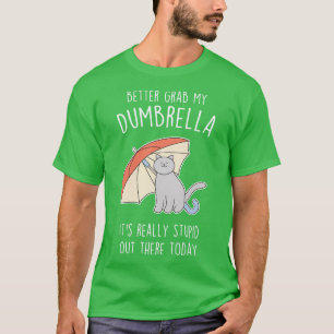 Funny Grey Cat Umbrella T-Shirt