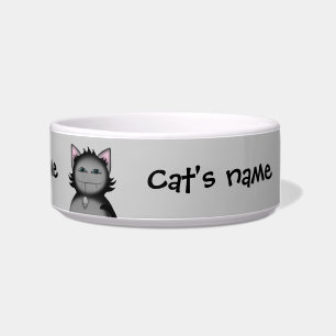 Funny grey cats bowl