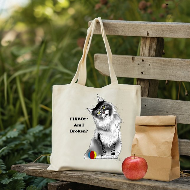 Funny Grey Maine Coon CatFixed  Tote Bag (Creator Uploaded)