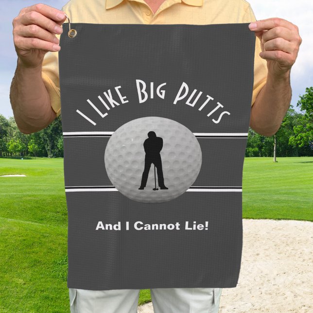 Funny Grey Mens I Like Big Putts  Golf Towel (Creator Uploaded)