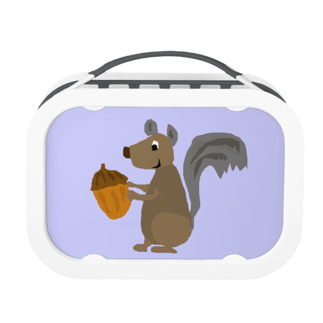 Funny Grey Squirrel with Acorn Lunch Box (Front)