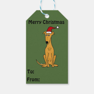 Funny Greyhound Dog Christmas Gift Tags