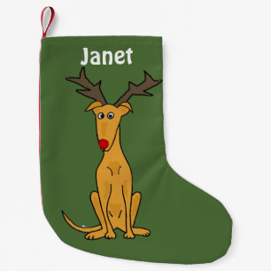 Funny Greyhound Dog Christmas Stocking