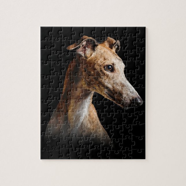 funny greyhound face greyhound smile greyhound jigsaw puzzle (Vertical)