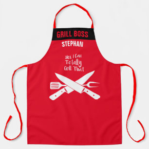 Funny Grill Chef Aprons, Custom Totally Grill That Apron
