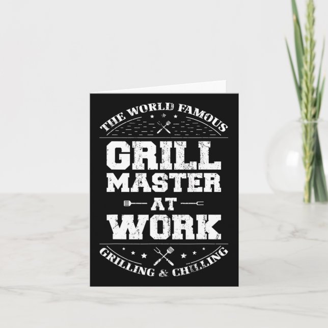 Funny Grill Master Bbq Chef Smoked Meat Lover Gift Card (Front)