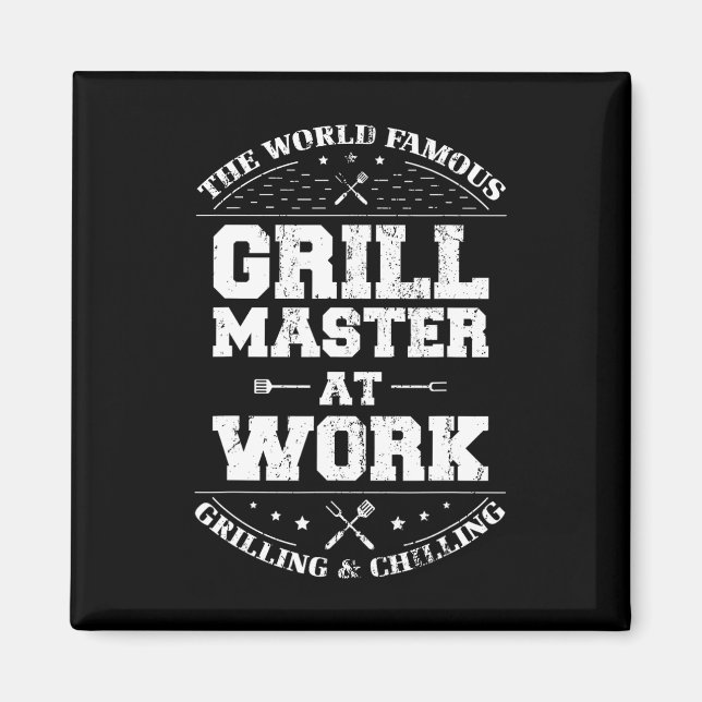 Funny Grill Master Bbq Chef Smoked Meat Lover Gift Magnet (Front)